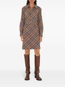 Burberry Check Wool Blend Chemisier Dress