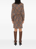 Burberry Check Wool Blend Chemisier Dress