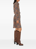 Burberry Check Wool Blend Chemisier Dress