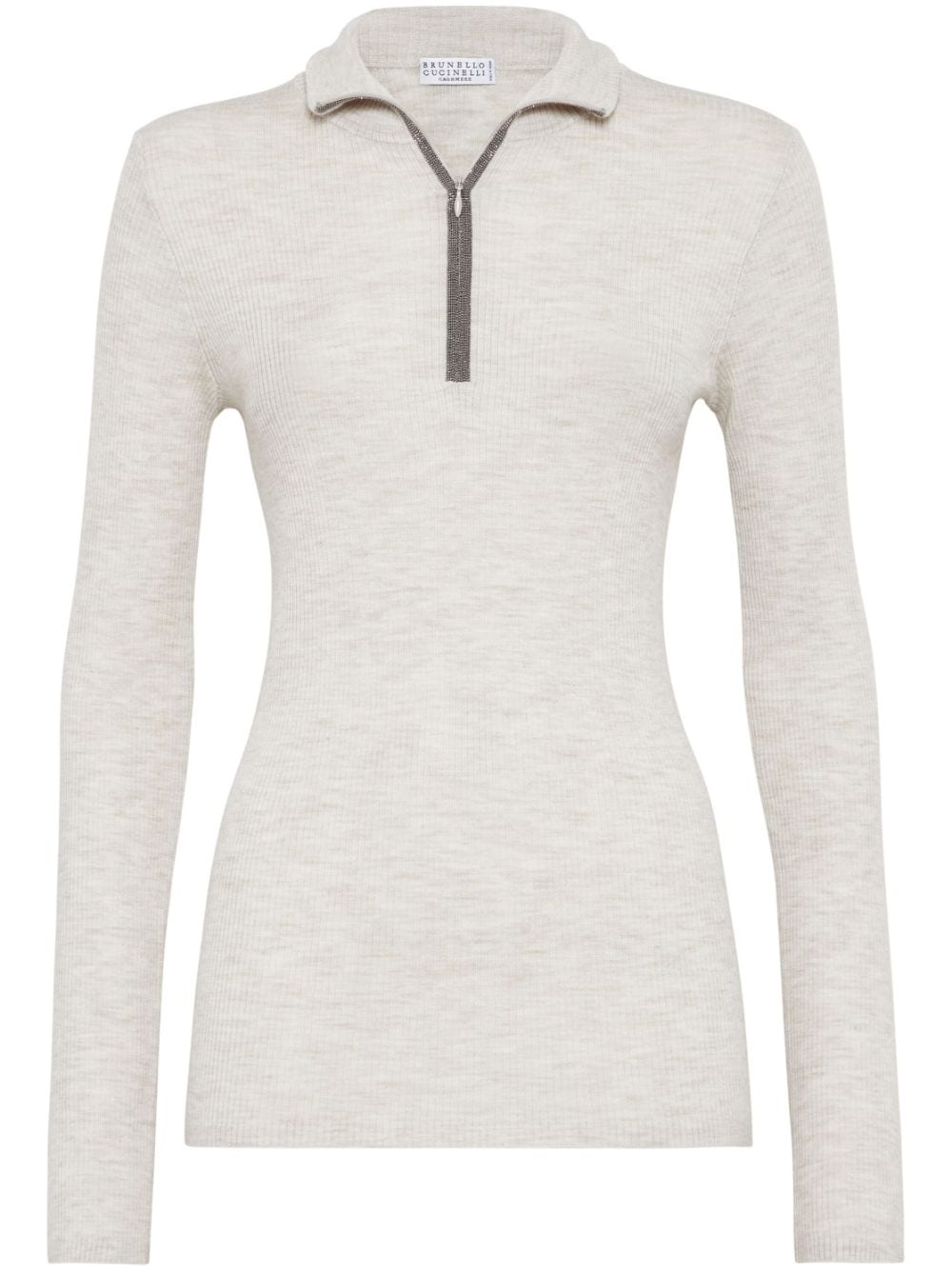Brunello Cucinelli Sweater en cachemire avec une moitié précieuse précieuse