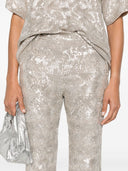 Pantalon évasé à paillettes forte forte