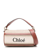 Chloè Woody Linen And Leather Shoulder Bag