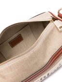 Chloè Woody Linen And Leather Shoulder Bag