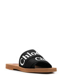 Chloè Woody Linen Flat Sandals