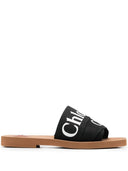 Chloè Woody Linen Flat Sandals