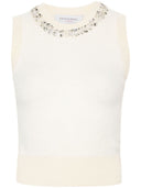 Ermanno Firenze Wool Blend Embroidered Vest