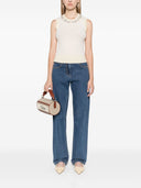 Ermanno Firenze Wool Blend Embroidered Vest
