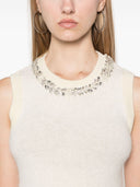 Ermanno Firenze Wool Blend Embroidered Vest