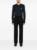 Dolce & Gabbana Langarmes T -Shirt mit DG -Logo Plaque