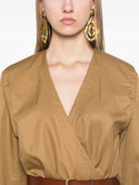 Robe midi mi-en-serppe en coton saint laurent