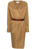 Robe midi mi-en-serppe en coton saint laurent