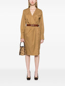 Robe midi mi-en-serppe en coton saint laurent