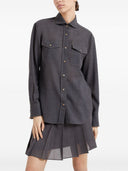 Brunello Cucinelli Wool Organza Shirt With Shiny Details