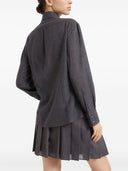 Brunello Cucinelli Wool Organza Shirt With Shiny Details