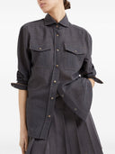 Brunello Cucinelli Wool Organza Shirt With Shiny Details