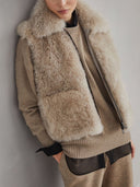 Brunello Cucinelli Shearling And Cashmere Reversible Waistcoat