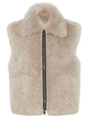 Brunello Cucinelli Shearling And Cashmere Reversible Waistcoat