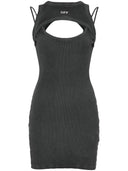 Uit witte katoenen mini -jurk