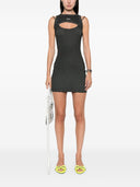 Uit witte katoenen mini -jurk