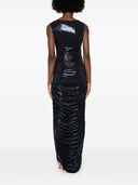 Norma Kamali Shirred Long Dress