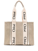 Chloè Woody Medium Linen Tote