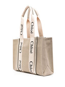 Chloè Woody Medium Linen Tote