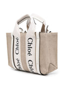 Chloè Woody Mini Canvas And Leather Crossbody Bag