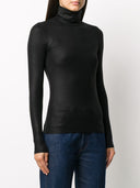 Majestic lurex suéter de cuello alto