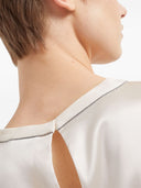 Brunello Cucinelli Silk Top con dettagli preziosi