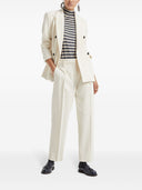 Brunello Cucinelli Cotton Gabardine Slouchy Trousers With Shiny Detail