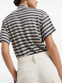 Brunello Cucinelli Cotton Gabardine Slouchy Trousers With Shiny Detail