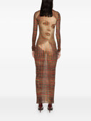 Jean Paul Gaultier Tartan Face Long Dress