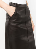 Parosh lederen midi rok