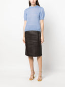 Parosh lederen midi rok