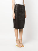 Parosh lederen midi rok