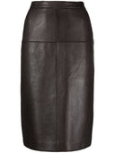 Parosh lederen midi rok