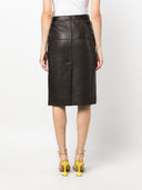 Parosh lederen midi rok