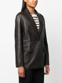 Parosh Leather Blazer Jacket