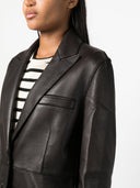 Parosh Leather Blazer Jacket