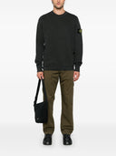 Stone Island Logo Cotton Crewneck Sweatshirt