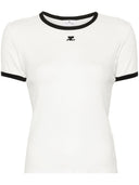 Courreges pre logotipo camiseta de algodón