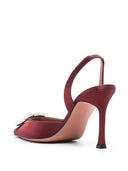 Amina Muaddi Camelia Satin Slingback Pumps