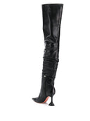 Amina Muaddi Olivia Leder High Stiefel