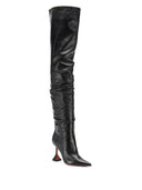 Amina Muaddi Olivia Leder High Stiefel