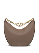 Valentino Garavani V Logo Moon Medium Leather Shoulder Bag