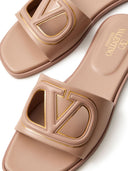 Valentino Garavani V Logo Cut Out Leather Sandals