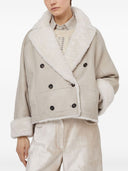 Brunello Cucinelli Reversible Suede Double Breasted Jacket