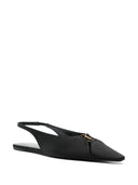 Saint laurent crepe satin slingback ballets