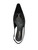Saint laurent crepe satin slingback ballets