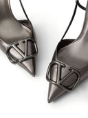 Valentino Garavani V Logo Signature Laminated Leather Pumps